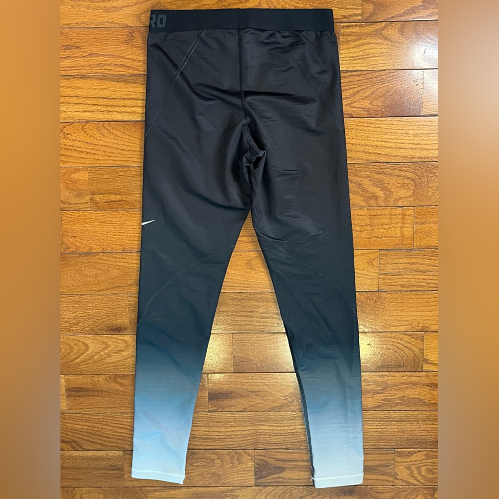 Nike Pro Hyperwarm Ombre Compression Leggings Bla… - image 2